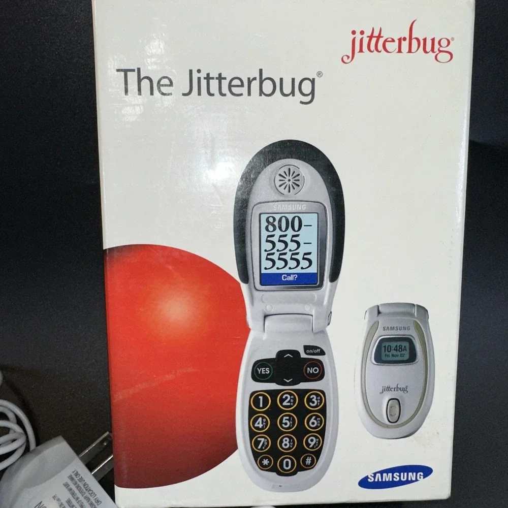 Samsung Jitterbug Dial SPH-A120 - White Flip Phone W/ 2 Chargers+ Manual + Box